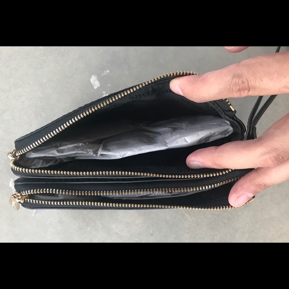 🆕 MICHAEL Michael Kors Double Zipper Wristlet Blk - Picture 5 of 7